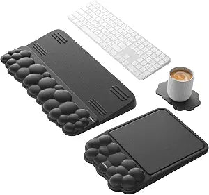 Vaydeer Keyboard Riser and Mouse Pad with Wrist Rest Set, Coaster Included