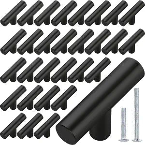 Beieverluck 50 Pack Black Cabinet Knobs Drawer Knobs, 2in Stainless Steel Cabinet Door Handles and Pulls for Drawers Dresser Kitchen Bedroom Furniture