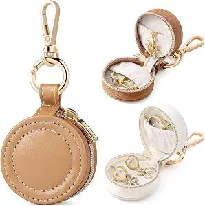 2 Pcs Portable Jewelry Ring Holder Boxs with Keychain
