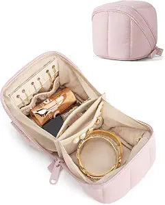BAGSMART Mini Travel Jewelry Case, Puffy Organizer for Rings & Necklaces