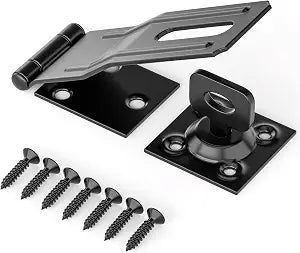 Swivel Staple Safety Hasp Latch Lock with Twist Knob, Black 1pcs