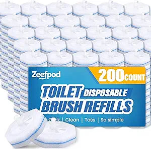 200 Count Disposable Toilet Brush,Toilet Cleaner Wand Refills Compatible with Most Toilet Brushes- No Falling Apart, Fresh Fragrance4X Cleaning PowerBathroom Cleaning.