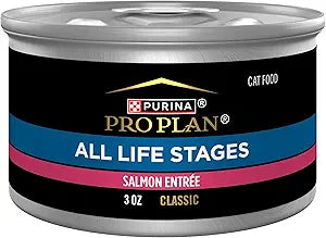 Purina Pro Plan High Protein Wet Cat Food All Life Stages Salmon Pate Classic Entree 3 oz (Pack of 24)