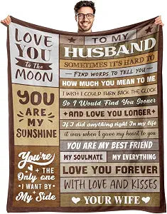 Fathers Day Blanket Gifts for Husband - Gifts for Husband from Wife - Birthday Gift for Husbands - Anniversary Wedding Gift for Men - Best Husband's Ever Present - to My Husband's Blanket 60"x80"