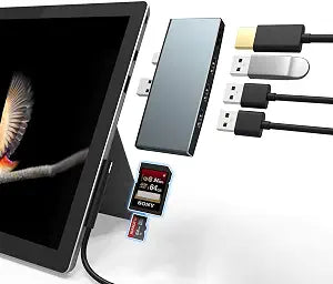 Surface Pro 6/ Pro 5/ Pro 4 Docking Station USB Hub, Surface Pro Docking Station with 4K HDMI, 3X USB3.0 Ports, SD/TF Card Reader, Accessories for Microsoft Surface Pro 4/5/6