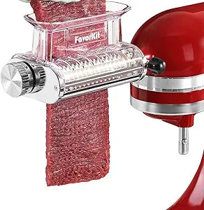 FavorKit Adjustable 3 Thickness Meat Tenderizer Attachment for Kitchenaid Stand Mixers, Durable Metal Housing with Transparent Cover, Dishwasher Safe