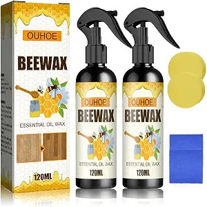 2PCS Natural Beeswax Spray, Beeswax Spray Cleaner, Beeswax Furniture Polish, The Original Beeswax Spray, Wood Seasoning Beewax For Furniture Floor, for Furniture, Floor, Tables, Cabinets