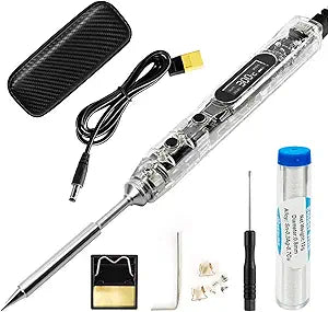 SEQURE SI012 Soldering Iron Kit, 68W Portable Soldering Iron Electric, Fast Heating, DC+PD Power Input, Digital OLED Display, Constant Temperature, Auto Sleep Welding Tool, TS-B2 Soldering Tip, XT60