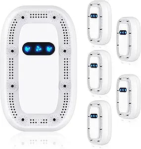 Air Ionizers for Home, Plug-in Negative Ion Air Purifier Optional Filter, Mini Air Cleaner for Smoke, Dust & Pet Odors, Portable Air Freshener for Bedroom Office (white, 6 Pack)