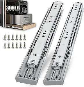 3/4" Thick 300Lbs Soft Close Heavy Duty Drawer Slides 1 Pair 16 18 20 22 30 32 36 40 Inch Full Extension Ball Bearing Self Slow Closing Rails Cabinet Tool Box RV Runners Tracks Glides-16
