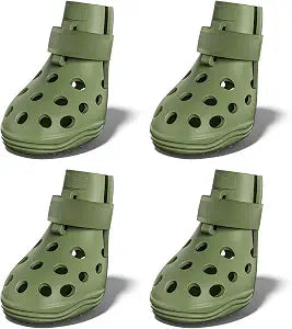 Dog Shoes for Hot Pavement, Breathable Dog Boots Paw Protectors with Adjustable Straps & Non-Slip Sole, Easy On & Off, Waterproof, Easy-Cleaning (Green, M)