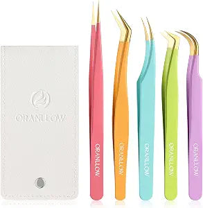 5 PCS High Precision Lash Tweezers Set for Volume Lash Extensions