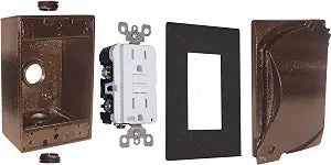 Sigma 16449ORB Weatherproof 1-Gang Universal GFCI Receptacle Kit, ORB