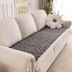 Couch Cover for Dogs, Washable Non Slip Sofa Covers for 3 Cushion Couch Pet Friendly Fuzzy Sofa Protector&Bed Mat for Pets (27.6"x70.9" Dark Gray)