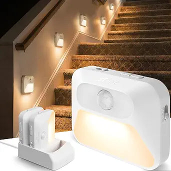 Lyridz Sync Motion Sensor Night Lights with 3-in-1 Charging Dock, 3-Pack