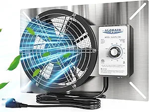 ALORAIR 540 CFM Stainless Steel Crawl Space Ventilation Fan with Humidistat Dehumidistat, IP55 Rated Crawlspace Vent Fan for Foundation Basements Garage Attic