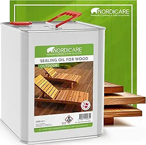 Nordicare Teak Oil for Outdoor Furniture, 84.5 Oz  Outdoor Wood Oil & Sealer for Teak, Acacia, Oak & More, Helps Restore Weathered Wood and Protect Against Drying, Easy to Apply