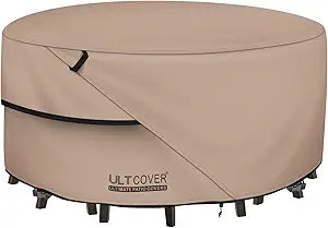 ULTCOVER Round Patio Table and Chair Set Cover - Outdoor Heavy Duty 600D Waterproof Furniture Cover 60 inch