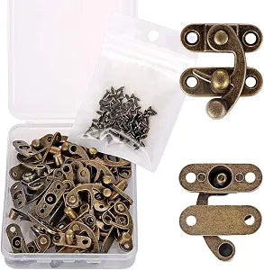 20Pcs Thickened Solid Bronze Jewelry Box Latches for Wooden Cabinets