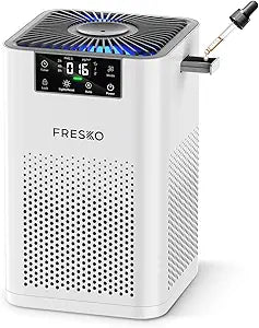 FRESKO Small Air Purifier for Bedroom, H13 True HEPA Filter Quiet Air Cleaner with Night Light, Aromatherapy, Sleep Mode, Real-Time PM2.5 Display & 360┬░ Airflow, for Odors, Smoke in Home & Office