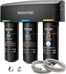 Waterdrop TSA 8 Layer Under Sink Water Filter System, Under Sink Water Filtration System, Reduces PFAS, PFOA/PFOS, Fluoride, Chlorine, Bad Taste & Odor, NSF/ANSI 42 Certified, Direct Connect to Faucet