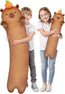 Mewaii Long Capybara Plush 5 Sizes, 120% Extra Filling Giant Plushness Kids Body Pillow, Kawaii Cute Capybara Stuffed Animals Plushies, Big Long Body Pillow Cat Plush Gift for Girls 44