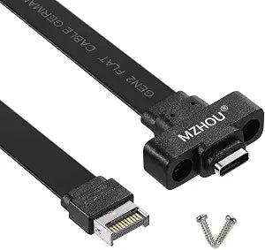 USB 3.1 Gen2 Type-C to Type-E Front Panel Adapter - 10Gbps USB-C Internal Header Converter with 50cm Cable & Mounting Screw - Compatible with Motherboard USB-C/E Port for PC Case, Desktop Computer
