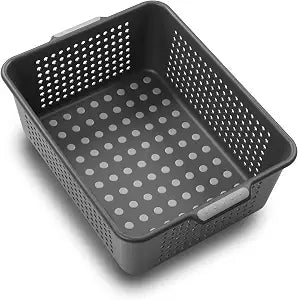 madesmart Classic Large Storage Basket with Soft Handle, Granite