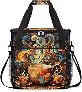 cfpolar Coffee Maker Storage Bag, Waterproof Travel Carrying Storage Tote Bag Organizer Case, Compatible with K-Mini or K-Mini Plus, And Suitable for Other Accessories With Pockets for K-Cup Pods