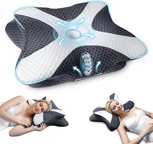 SAHEYER Cervical Pillow for Neck Pain Relief, Upgraded 2 in 1 Memory Foam Pillow with 2 Firmness, Ergonomic Double-Sided Orthopedic Pillow for Side Stomach Back Sleepers Support, 23.6" Lx15.7Wx5.5H