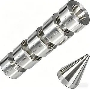 17 Degree Coin Ring Folding & Reduction Die Set, 5PCS Stainless Steel Coin Ring Making Tools with Centering Cone, Fits 0.70" to 1.6" Coins for DIY Jewelry Crafting