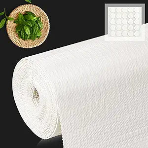 24" x 120" Shelf and Drawer Liner for Kitchen Cabinets Non-Adhesive Easy Cut Non-Slip Shelves Paper, Durable Washable Cupboards liners Protector Cabinet Bathroom Drawers Pantry Shelving, White