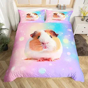 Feelyou Guinea Pig Bedding Set Twin Size 3Pcs for Girls Boys Children