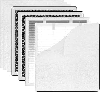 4-Pack Replacement filter for Air Purifier,Compatible with MOOKA HKB320F Air Purifier,H13 True HEPA Washable Pre-Filter with Activated Carbon.