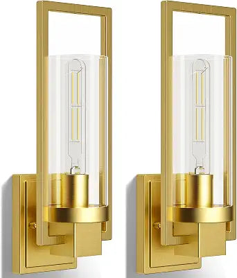 CINOTON 15" Golden Wall Sconces Set of 2