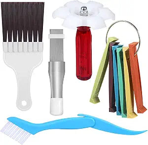 10PCS Air Conditioner Fin Comb Cleaner kit AC Coil Cleaning Brush 5 Different Fin Combs Condenser Fin Straightener AC Evaporator Comb Radiator Repair Clean Tool (10)