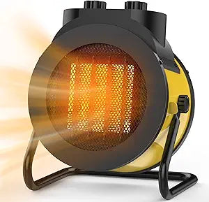 Elevoke Space Heaters for Indoor Use, 1500W PTC Electric Heater with 90┬░Adjustable Angle, Fast Safety Heat, Small Portable Heater for Office Home (Yellow)
