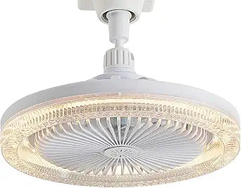 Light Socket Fan with Light 10 Inch, Light Socket Ceiling Fan, Screw in Ceiling Fan in Light Socket, Dimmable LED Light Bulb Fan with Remote, 3 Speeds, for closets, bedrooms, kitchen, compact spaces