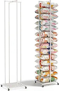 Rolling Pillow Storage Rack Organizer, Adjustable Pillow Display Rack, Metal Throw Pillow Storage Rack, Decorative Pillow Organizer Storage, Bed Pillow And Cushion Stand for Retail,Home,Hotel,School