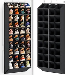 UVIAHOMI 30-40 Pairs Over the Door Shoe Organizer, 10-Tier Door Shoes Rack
