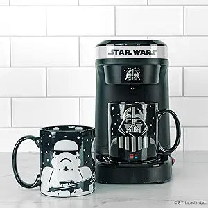 Star Wars Darth Vader & Stormtrooper Coffee Maker Set  Single Cup Coffee Maker with Mugs  Perfect for Mornings, Movie Nights & Fan Kitchens
