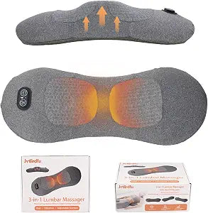 3-in-1 Lumbar Massager with Heating/Vibration/Adjustable Traction Memory foam lumbar pillow conforms to the spine's natural curve for relaxation Smart air cushion Ideal for home, office, or in-car use