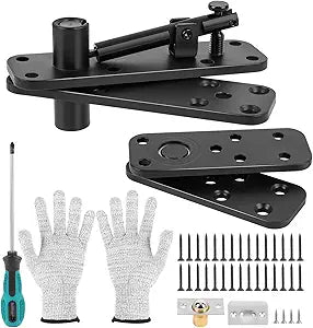 Hidden Pivot Door Hinge, Kit Black, 360 Swing Hinges, 570Lbs Load-Bearing, Silent Operation, Heavy Duty Door Hinges for Secret Door or Hidden Door Bookcase