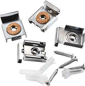 Shappy 8pcs Spring Loaded Mirror Hanger Clips Unframed Wall Mount Screws