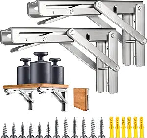 2 Pack 10'' Folding Shelf Brackets Max. Load 580 lb