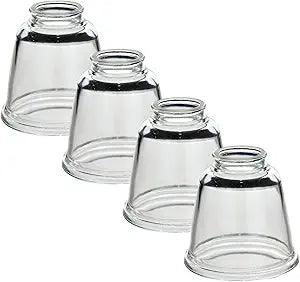 LIGHTACCENTS Clear Glass Ceiling Fan Light Covers  Replacement Lamp Shades for Ceiling Fixtures  Fan Light Globes for LED or Incandescent Bulbs  4-Pack Clear Dome Set