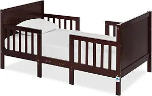 Dream On Me Hudson 3-in-1 Convertible Toddler Bed, 4 Safety Guard Rails, Low-to-Floor Design, Greenguard Gold & BSA Certified, Solid New Zealand Pinewood, Converts to Chairs & Table  Espresso