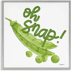 Oh Snap with Peas Humor, 12 x 12 Inch Framed Gicle Print