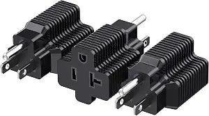 Cable Matters 3-Pack 15 Amp to 20 Amp Plug Adapter, Black