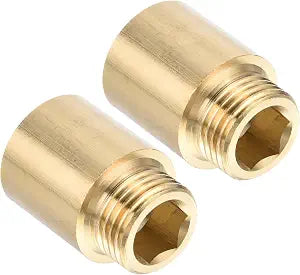 PATIKIL Shower Head Extension Arm, 2 Pack Brass G1/2 Male to Female Thread 36mm Length Pipe Fitting Shower Head Extender